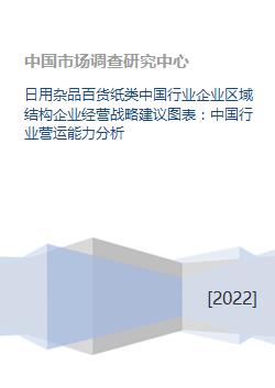 日用雜品百貨紙類中國行業企業區域結構企業經營戰略建議圖表 中國行業營運能力分析